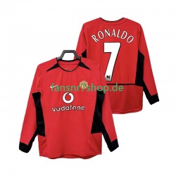 Manchester United fußball trikot RONALDO 7 2002 Herren Heim Retro 2004 Langarm