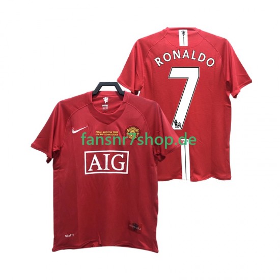 Manchester United fußball trikot RONALDO 7 2007 Herren Heim Retro 2008 Kurzarm