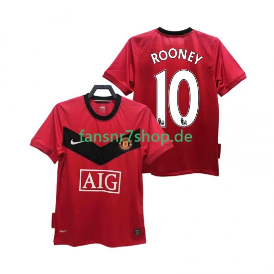 Manchester United fußball trikot ROONEY 10 2009 Herren Heim Retro 2010 Kurzarm