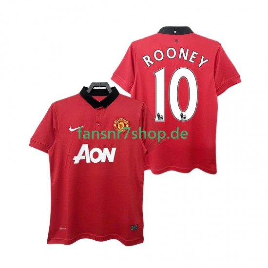Manchester United fußball trikot ROONEY 10 2013 2014 Herren Heim Retro Kurzarm