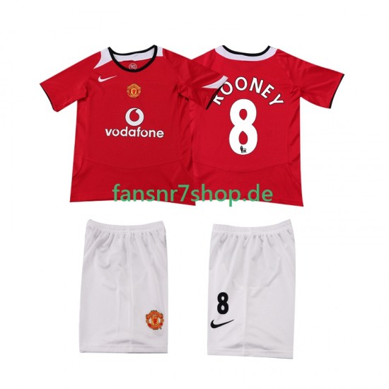 Manchester United fußball trikot ROONEY 8 2005 Kinder Heim Retro 2006 Kurzarm