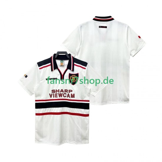 Manchester United fußball trikot 1998 Herren Auswärts Retro 1999 Kurzarm