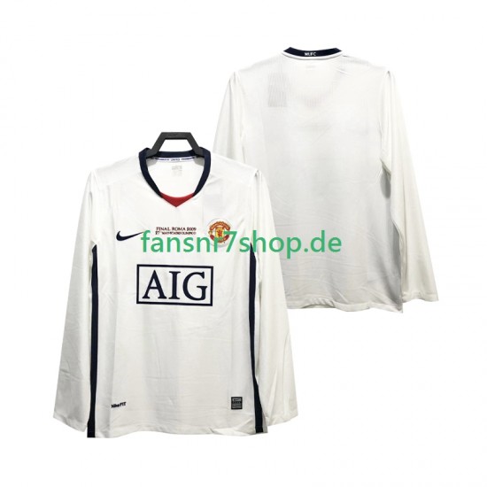Manchester United fußball trikot Champions League 2009 Herren Auswärts Retro 2008 Langarm