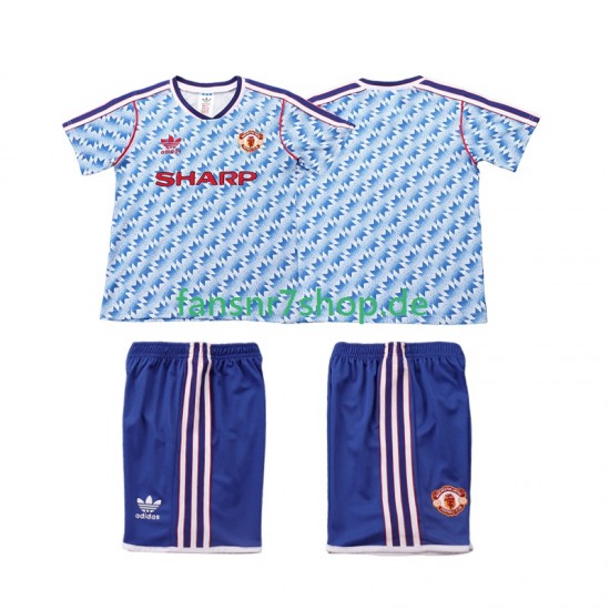Manchester United fußball trikot 1992 Kinder Auswärts Retro 1990 Kurzarm