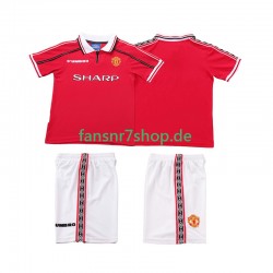 Manchester United fußball trikot 1998 Kinder Heim Retro 1999 Kurzarm