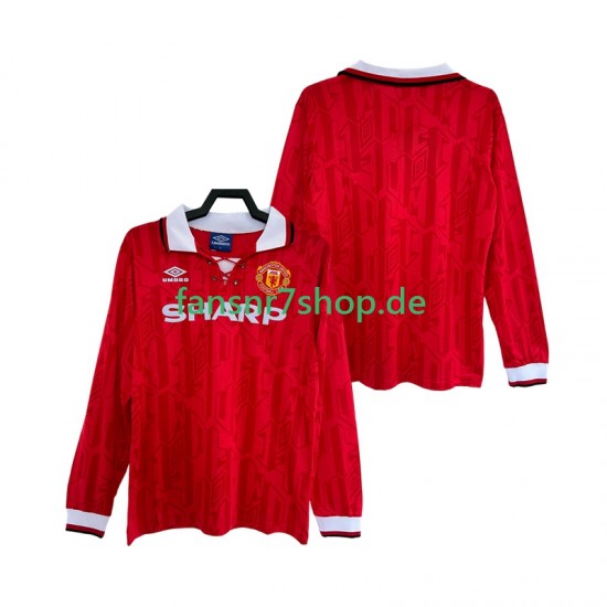 Manchester United fußball trikot 1992 Herren Heim Retro 1994 Langarm