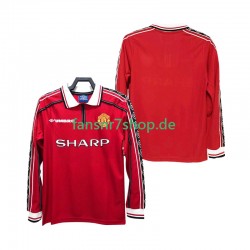 Manchester United fußball trikot 1998 Herren Heim Retro 1999 Langarm