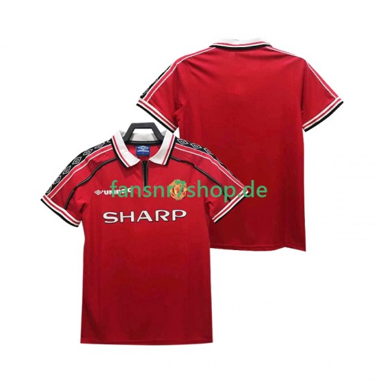 Manchester United fußball trikot 1998 Herren Heim Retro 1999 Kurzarm