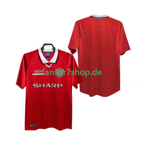 Manchester United fußball trikot 2000 Herren Heim Retro 1999 Kurzarm