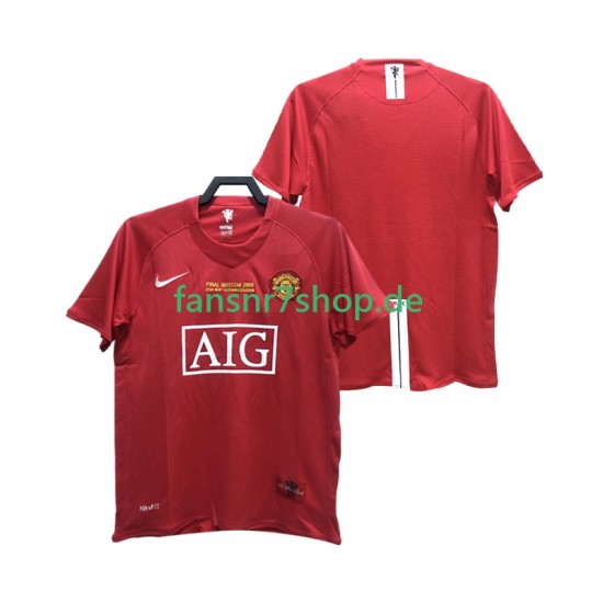 Manchester United fußball trikot 2007 Herren Heim Retro 2008 Kurzarm