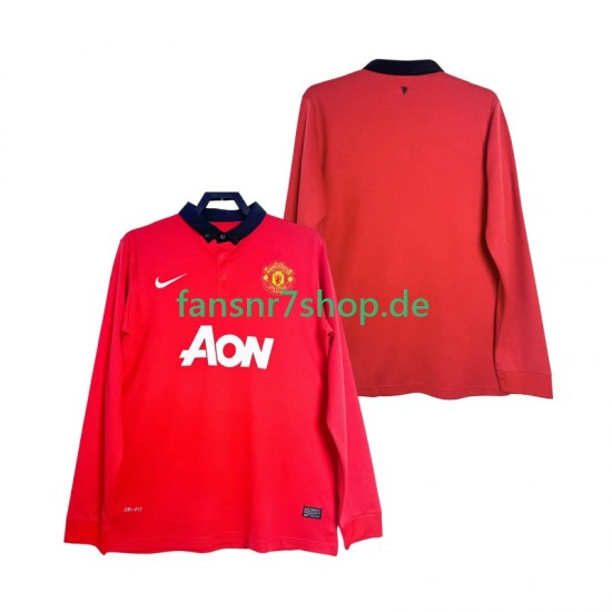 Manchester United fußball trikot 2013 2014 Herren Heim Retro Langarm