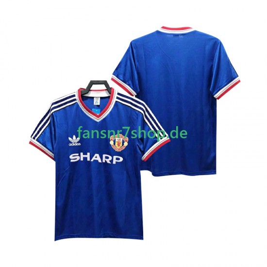 Manchester United fußball trikot 1986 1988 Herren Ausweich Retro Kurzarm