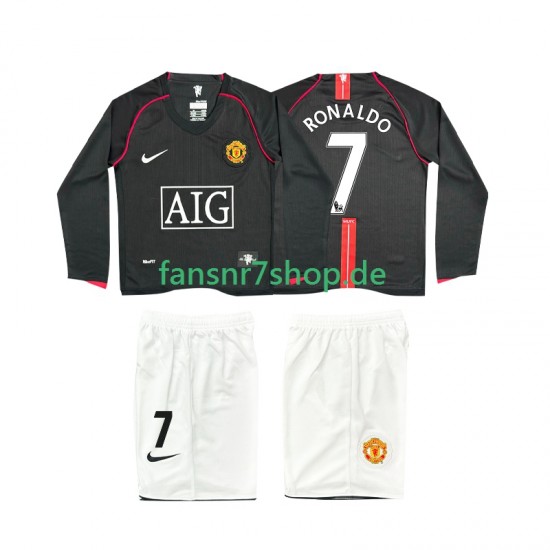 Manchester United fußball trikot Ronaldo 7 2007 Kinder Auswärts Retro 2008 Langarm