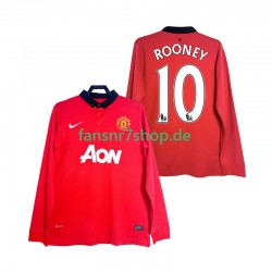 Manchester United fußball trikot Rooney 10 2013 2014 Herren Heim Retro Langarm