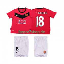 Manchester United fußball trikot SCHOLES 18 2009 Kinder Heim Retro 2010 Kurzarm