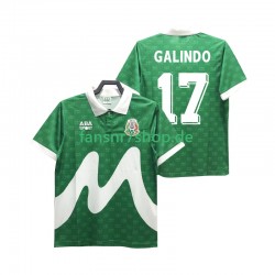 Mexiko fußball trikot GALINDO 17 1995 Herren Heim Retro Kurzarm