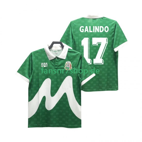 Mexiko fußball trikot GALINDO 17 1995 Herren Heim Retro Kurzarm
