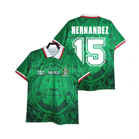 Mexiko fußball trikot HERNANDEZ 15 1998 Herren Heim Retro Kurzarm