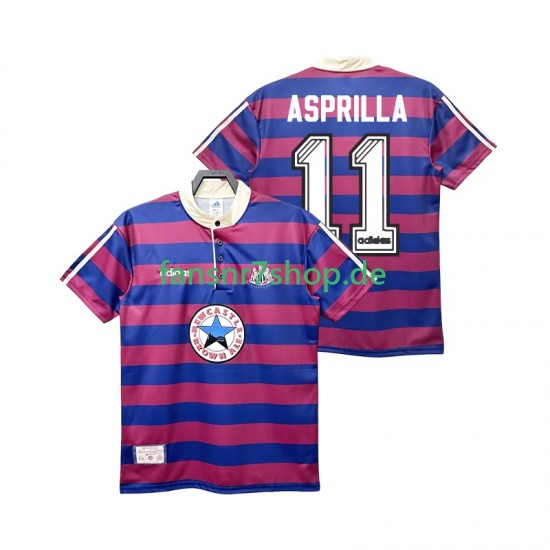 Newcastle United fußball trikot ASPRILLA 11 1995 1997 Herren Auswärts Retro Kurzarm