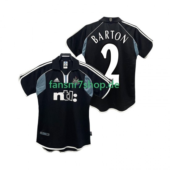 Newcastle United fußball trikot BARTON 2 2000 2001 Herren Auswärts Retro Kurzarm