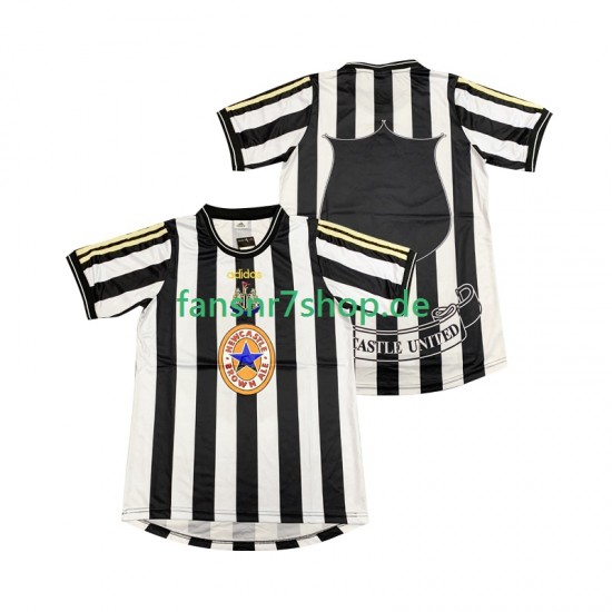 Newcastle United fußball trikot 1997 Herren Heim Retro 1999 Kurzarm