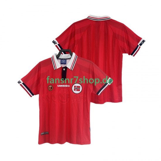 Norwegen fußball trikot 1998 Herren Heim Retro Kurzarm