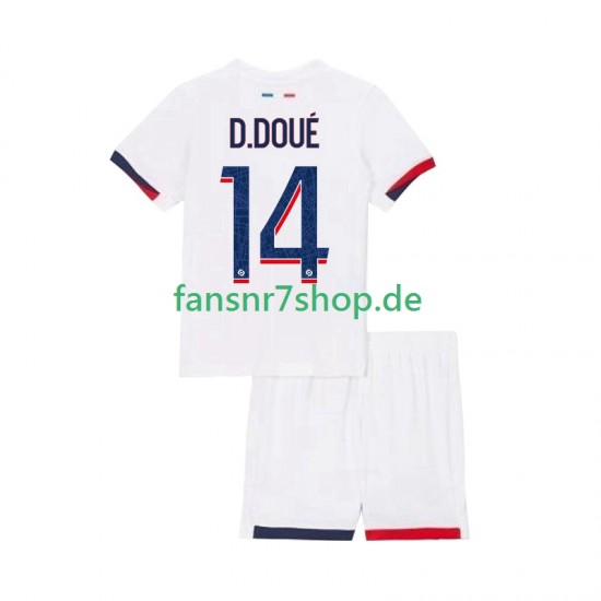 Paris Saint-Germain fußball trikot Desire Doue 14 Kinder Auswärts 2025-2026 Kurzarm