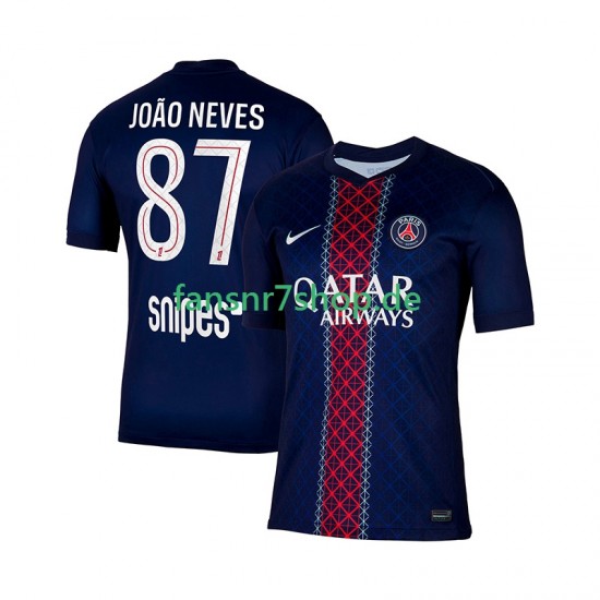Paris Saint-Germain fußball trikot Joao Neves 87 Herren Heim 2025-2026 Kurzarm