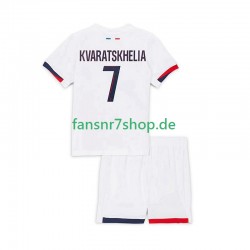 Paris Saint-Germain fußball trikot Khvicha Kvaratskhelia 7 Kinder Auswärts 2025-2026 Kurzarm