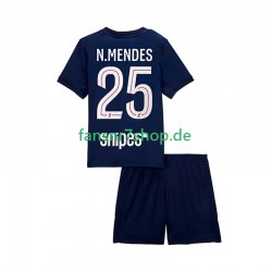Paris Saint-Germain fußball trikot Nuno Mendes 25 Kinder Heim 2025-2026 Kurzarm