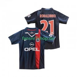 Paris Saint-Germain fußball trikot RONALDINHO 21 2001 2002 Herren Heim Retro Kurzarm