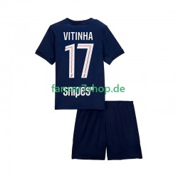 Paris Saint-Germain fußball trikot Vitinha 17 Kinder Heim 2025-2026 Kurzarm