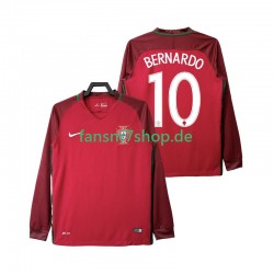 Portugal fußball trikot BERNARDO 10 2016 Herren Heim Retro Langarm