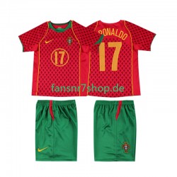 Portugal fußball trikot Cristiano Ronaldo 17 Kinder Heim Retro 2004 Kurzarm