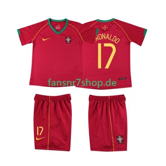 Portugal fußball trikot Cristiano Ronaldo 17 Kinder Heim Retro 2006 Kurzarm