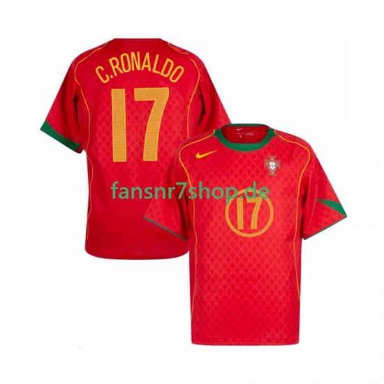 Portugal fußball trikot Cristiano Ronaldo 17 Herren Heim Retro 2004 Kurzarm