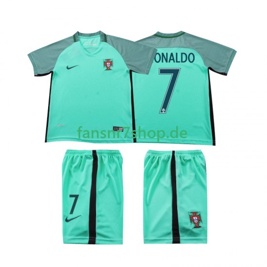 Portugal fußball trikot Cristiano Ronaldo 7 2016 Kinder Auswärts Retro Kurzarm