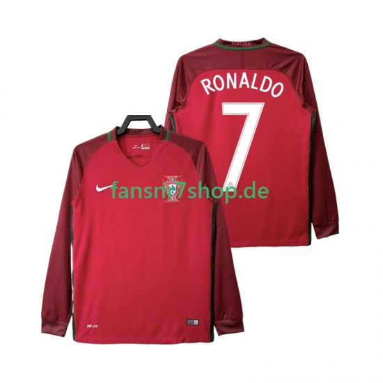 Portugal fußball trikot Cristiano Ronaldo 7 2016 Herren Heim Retro Langarm