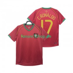 Portugal fußball trikot Crstiano Ronaldo 17 Herren Heim Retro 2006 Kurzarm