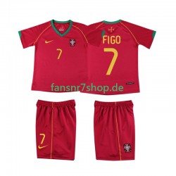 Portugal fußball trikot FIGO 7 Kinder Heim Retro 2006 Kurzarm