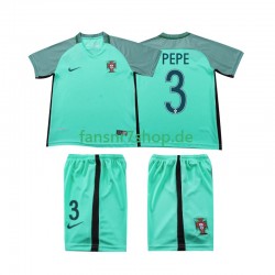 Portugal fußball trikot PEPE 3 2016 Kinder Auswärts Retro Kurzarm