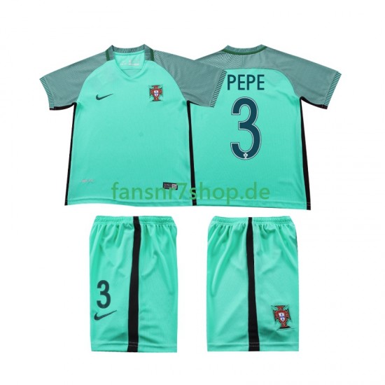 Portugal fußball trikot PEPE 3 2016 Kinder Auswärts Retro Kurzarm