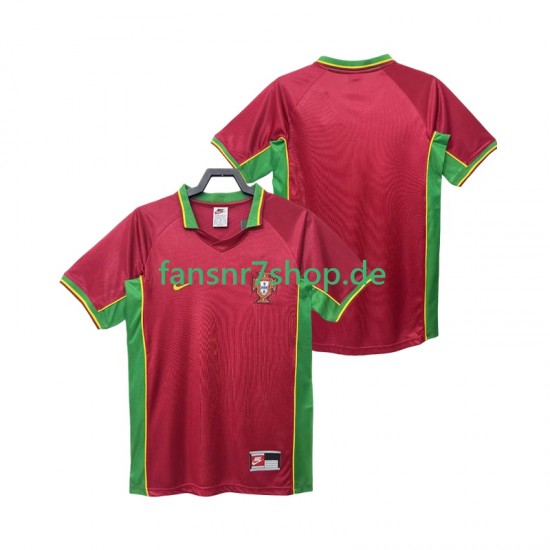 Portugal fußball trikot 1998 Herren Heim Retro Kurzarm