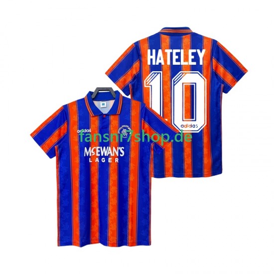 Rangers fußball trikot HATELEY 10 1993 Herren Auswärts Retro 1994 Kurzarm