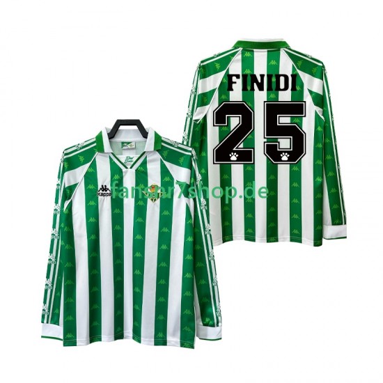 Real Betis fußball trikot FINIDI 25 1996 1997 Herren Heim Retro Langarm