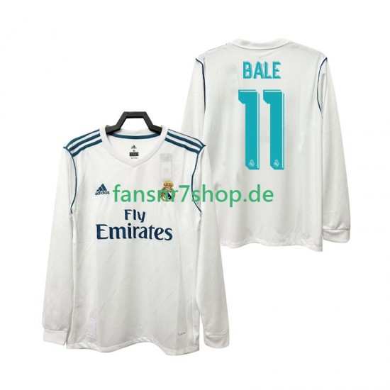 Real Madrid fußball trikot BALE 11 2017 2018 Herren Heim Retro Langarm