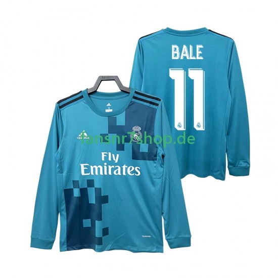 Real Madrid fußball trikot BALE 11 2017 2018 Herren Ausweich Retro Langarm