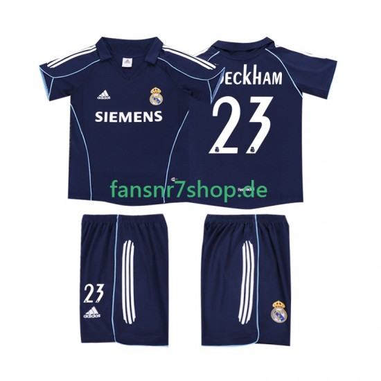 Real Madrid fußball trikot BECKHAM 23 2005 Kinder Auswärts Retro 2006 Kurzarm