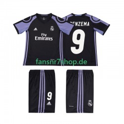 Real Madrid fußball trikot BENZEMA 9 2016 2017 Kinder Ausweich Retro Kurzarm