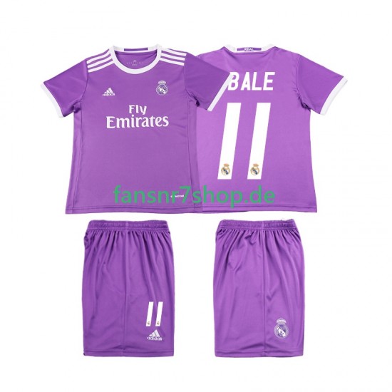 Real Madrid fußball trikot Bale 11 2016 2017 Kinder Auswärts Retro Kurzarm